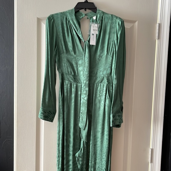 TOPSHOP TIE NECK JACQUARD CROP JUMPSUIT - Picture 2 of 5